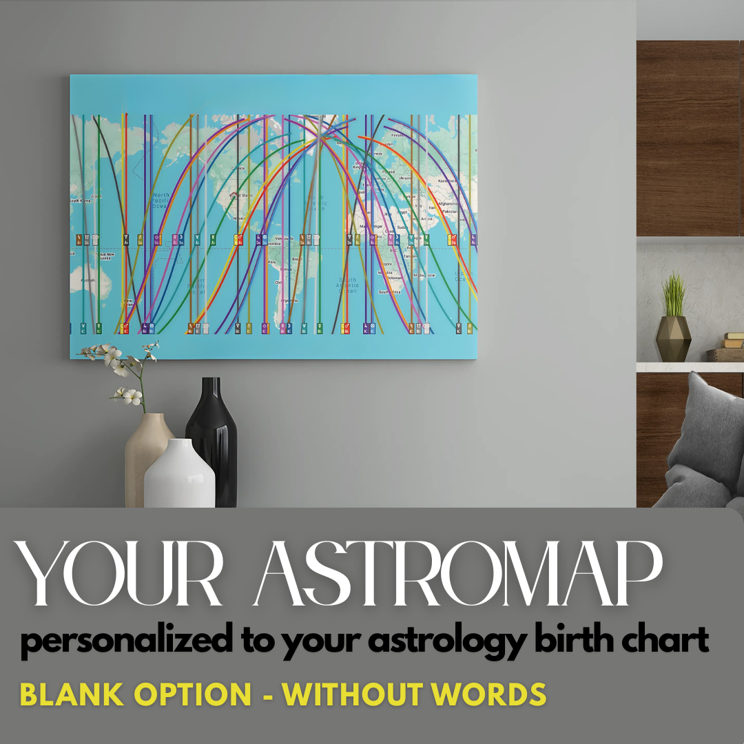 Personalized Astrocartography World Map Poster 🌏 Unique Astrology Wall Art