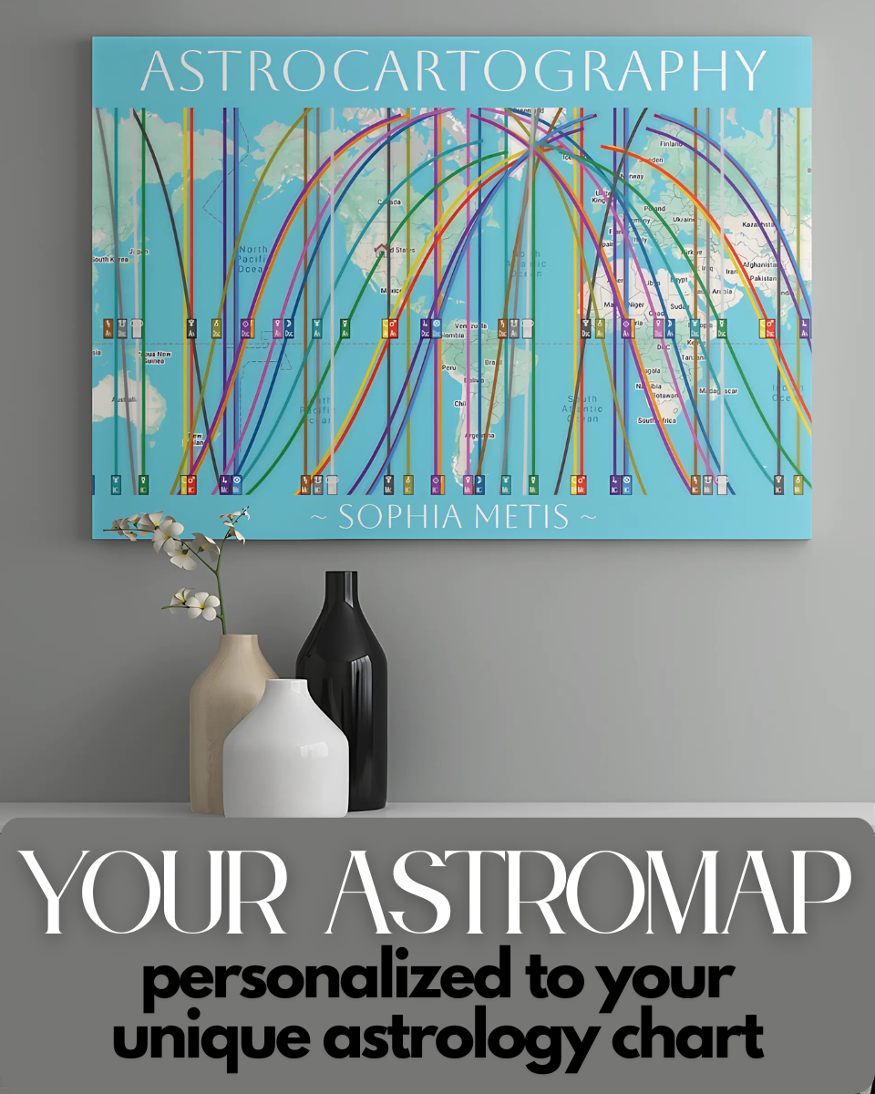 Personalized Astrocartography World Map Poster 🌏 Unique Astrology Wall Art