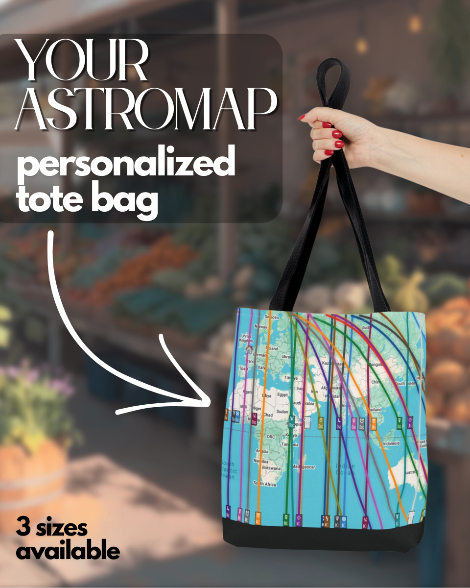 Personalized Astrocartography World Map Travel Tote Bag 🛍️ Eco-Friendly Reusable Shopping Bag