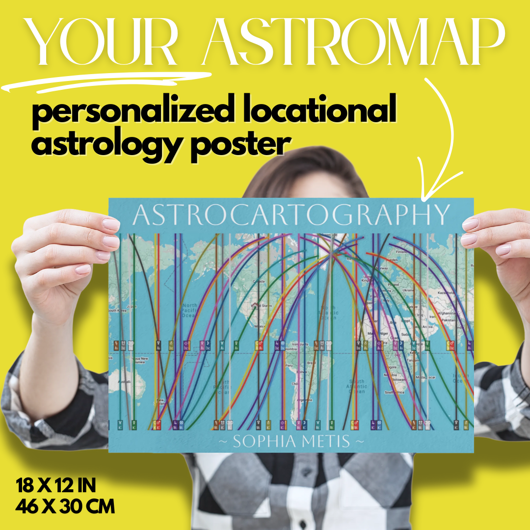 Personalized Astrocartography World Map Poster 🌏 Unique Astrology Wall Art