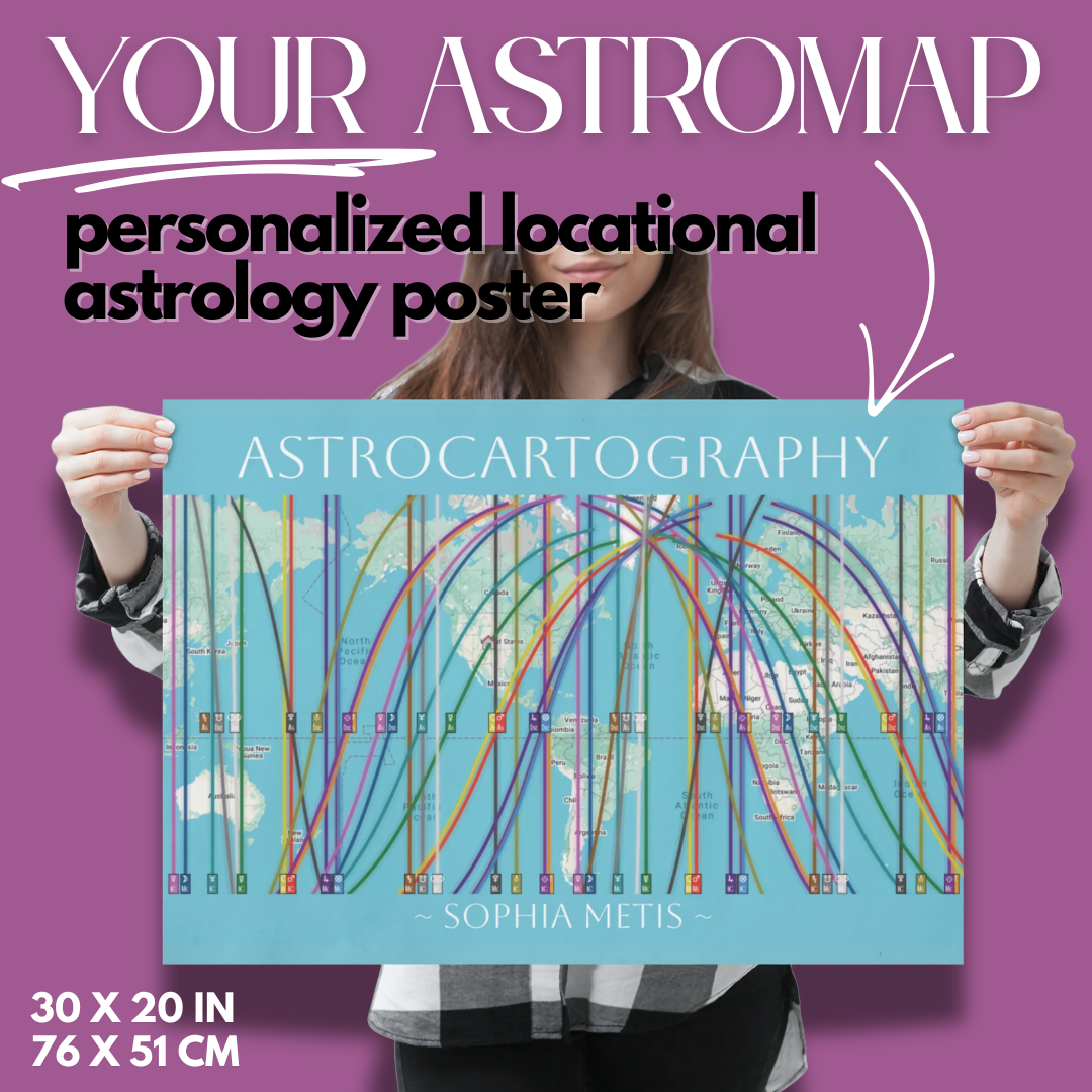 Personalized Astrocartography World Map Poster 🌏 Unique Astrology Wall Art