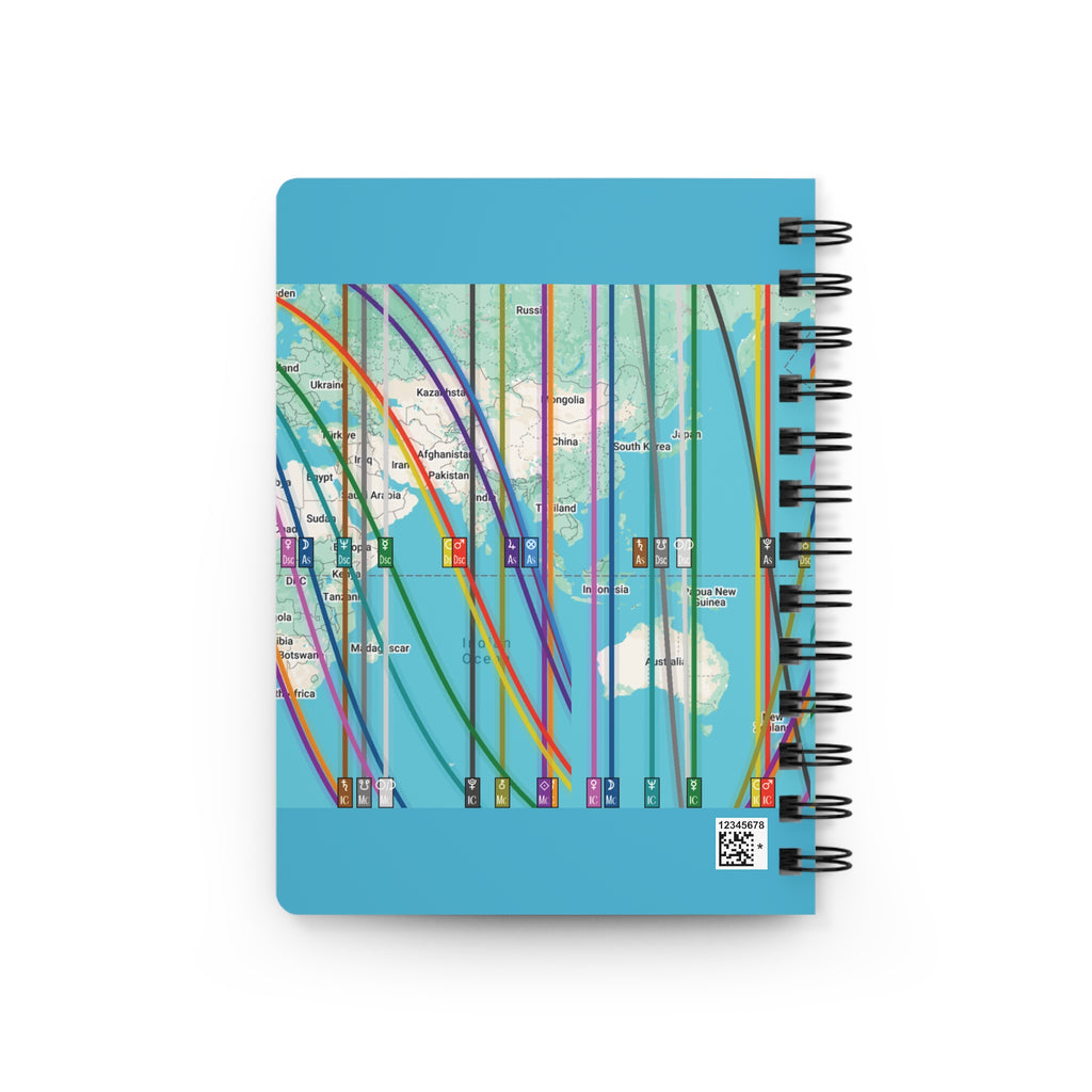 Personalized Astrocartography World Map Notebook / Travel Journal 📔