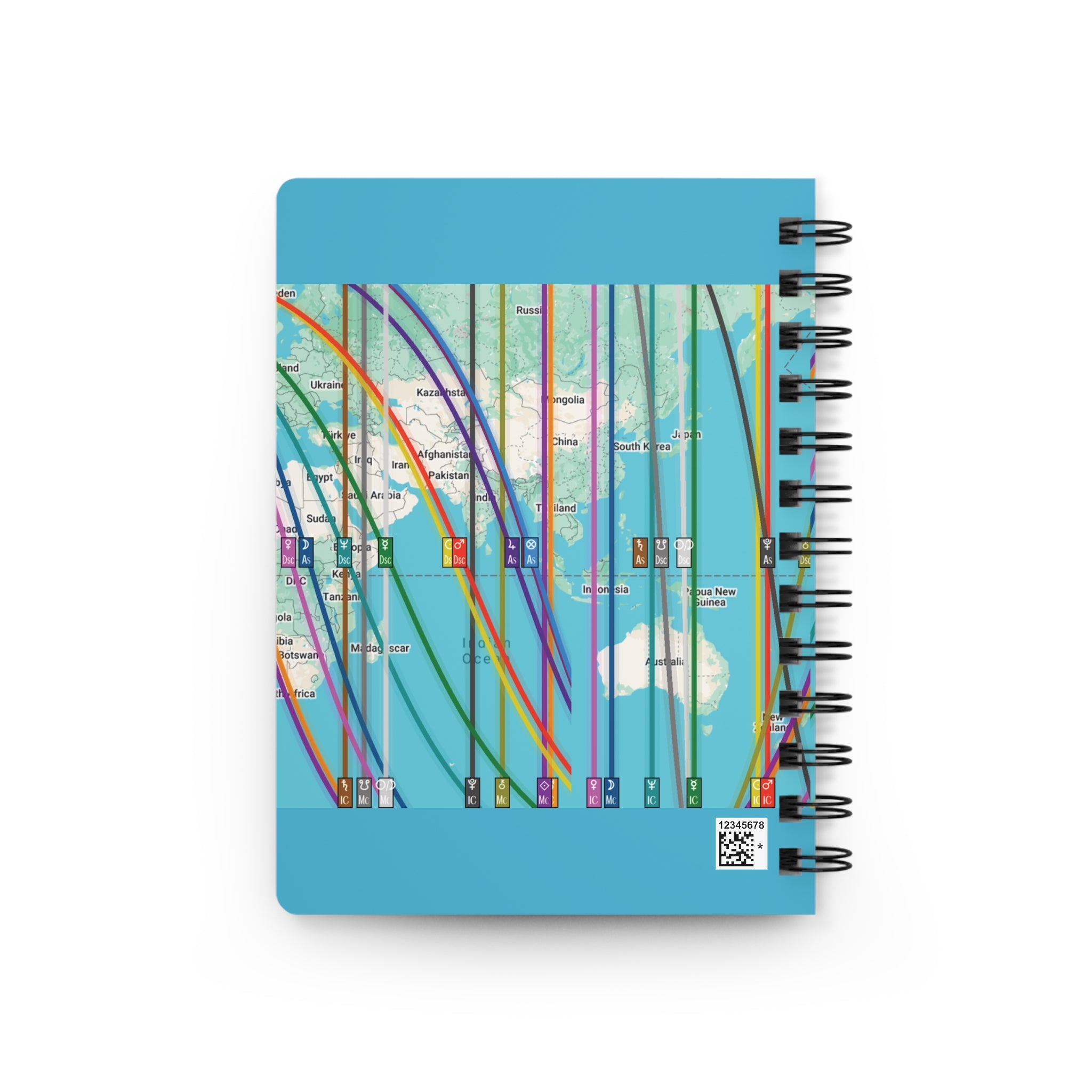 Personalized Astrocartography World Map Notebook / Travel Journal 📔