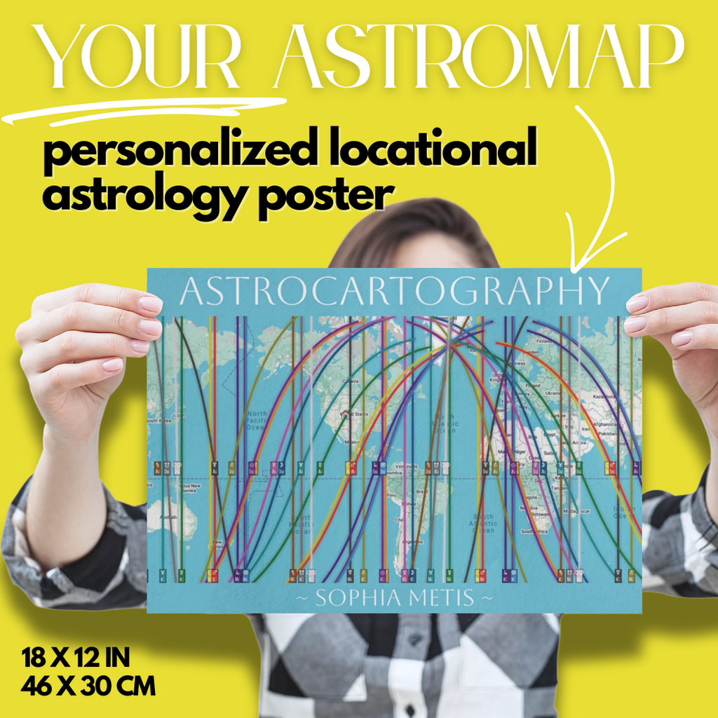 Personalized Astrocartography World Map Poster 🌏 Unique Astrology Wall Art